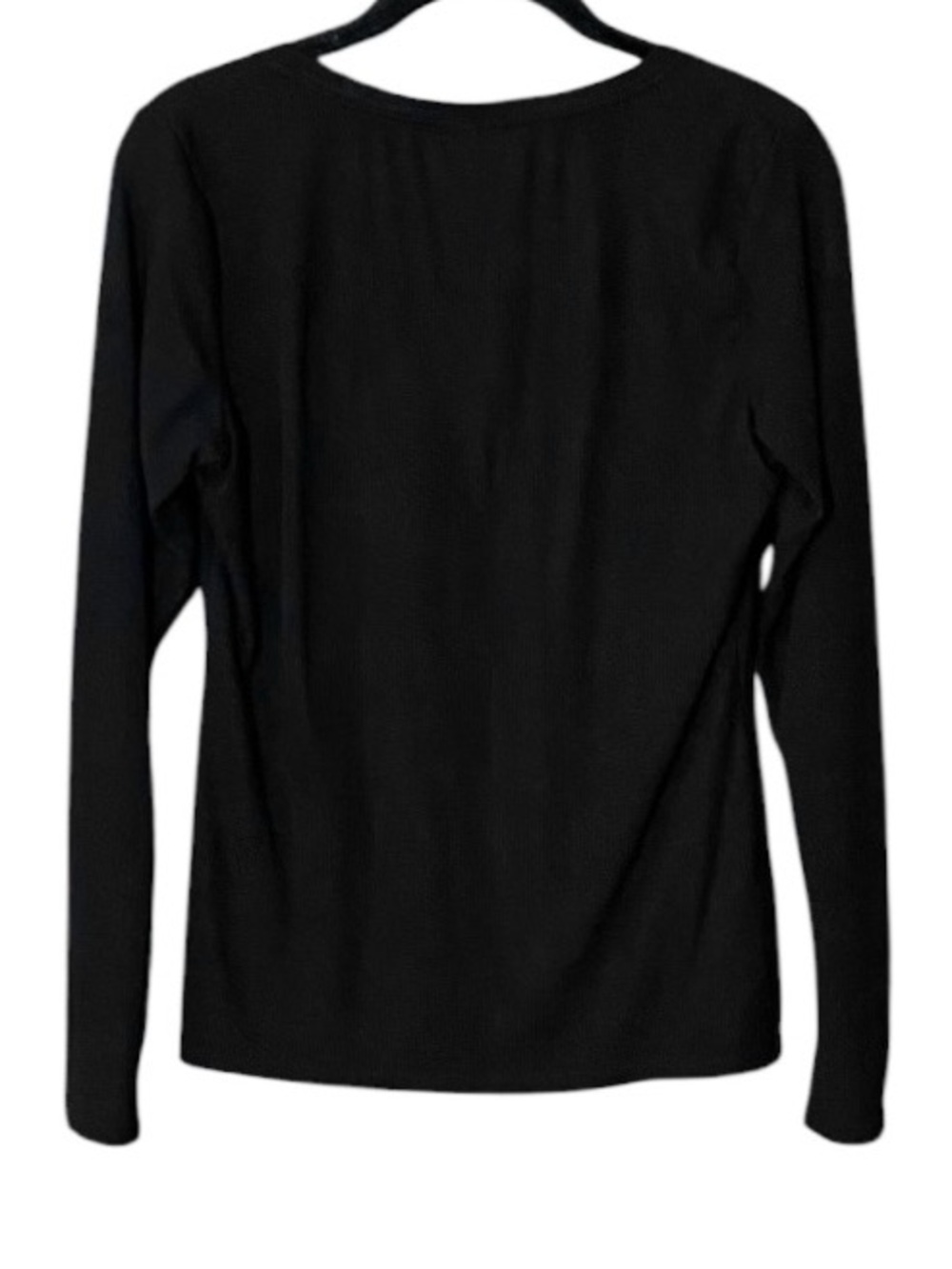Calvin Klein Sleepwear Black Ribbed Henley Long Sleeve Logo Top XS - Picture 5 of 7